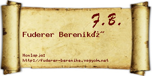 Fuderer Bereniké névjegykártya